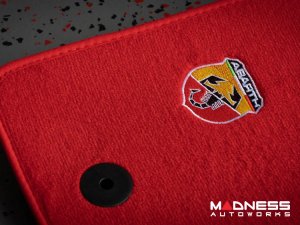 FIAT 124 Floor Mats - Red Carpet w/ ABARTH Crest